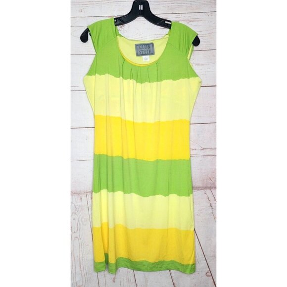 Unique Lime Green and Yellow Club Style Nightgown/Sundress - Sleeveless, Size 8 - Picture 1 of 12